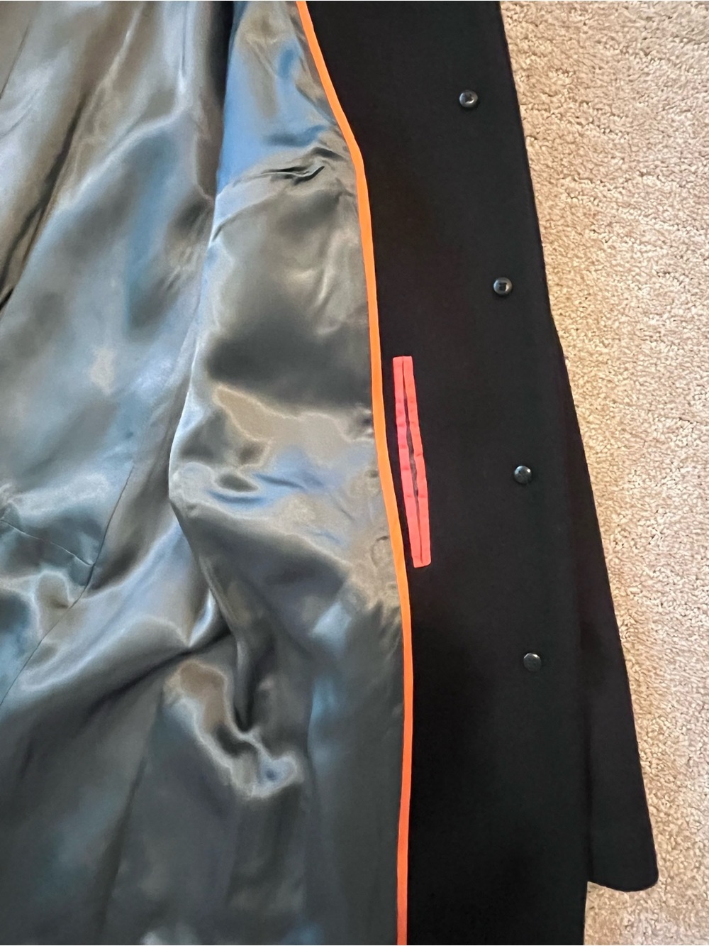 J Crew Women’s Black Single-Breasted Wool Coat Ruffle Collar - Picture 6 of 8